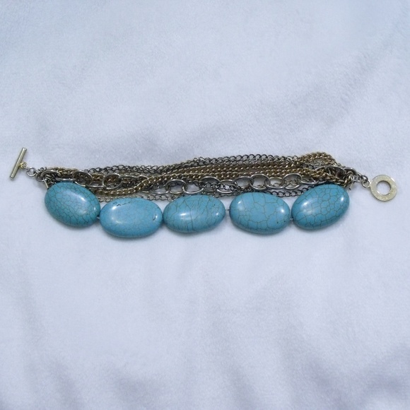 Janna Conner Faux Turquoise Chain Bracelet - Picture 1 of 3